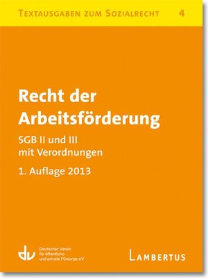 cover image of Recht der Arbeitsförderung--SGB II und III mit Verordnungen